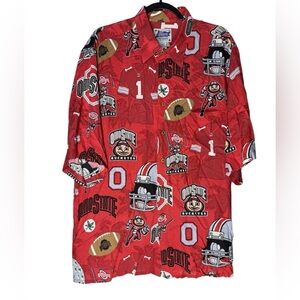 Reyn Spooner Hawaiian Aloha Shirt Sz XL Ohio State Buckeyes Brutus Football VTG